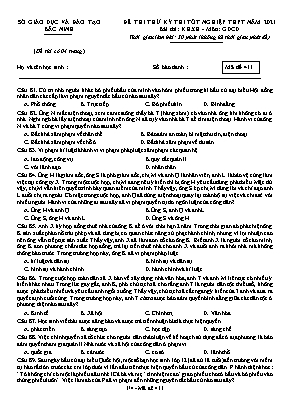 Đề thi thử Tốt nghiệp THPT môn Giáo dục công dân - Mã đề 411 - Năm học 2020-2021 - Sở giáo dục và đ